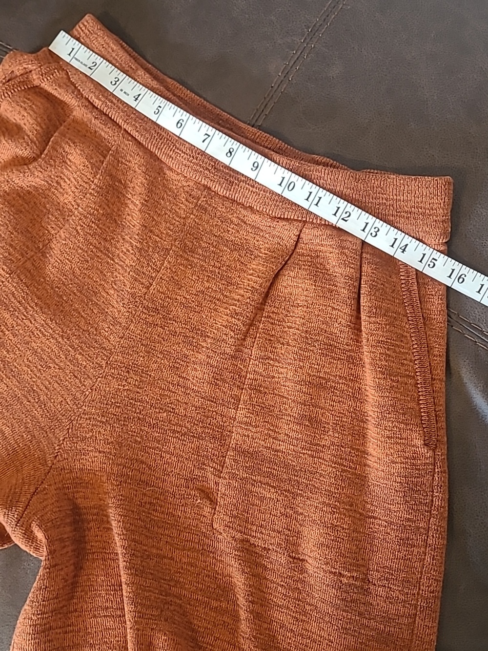 Free People FP Beach Freya Knit Barrel Leg Jogger Pants Heathered Rust Orange XL - Picture 13 of 15